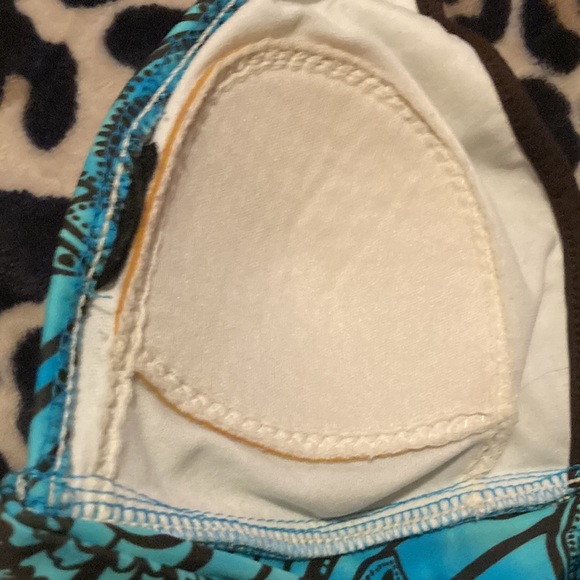 Floral Blue and Brown Bikini Top - Picture 6 of 6